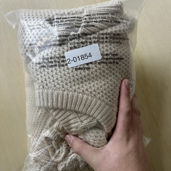 Vintage Eddie Bauer Sweater Mens XL Beige Waffle Knit Cotton Crewneck Pullover - Picture 12 of 12